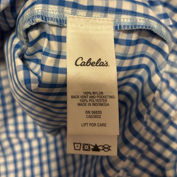 Cabela's | Blue and White Plaid Shirt | Size Large - Picture 7 of 8